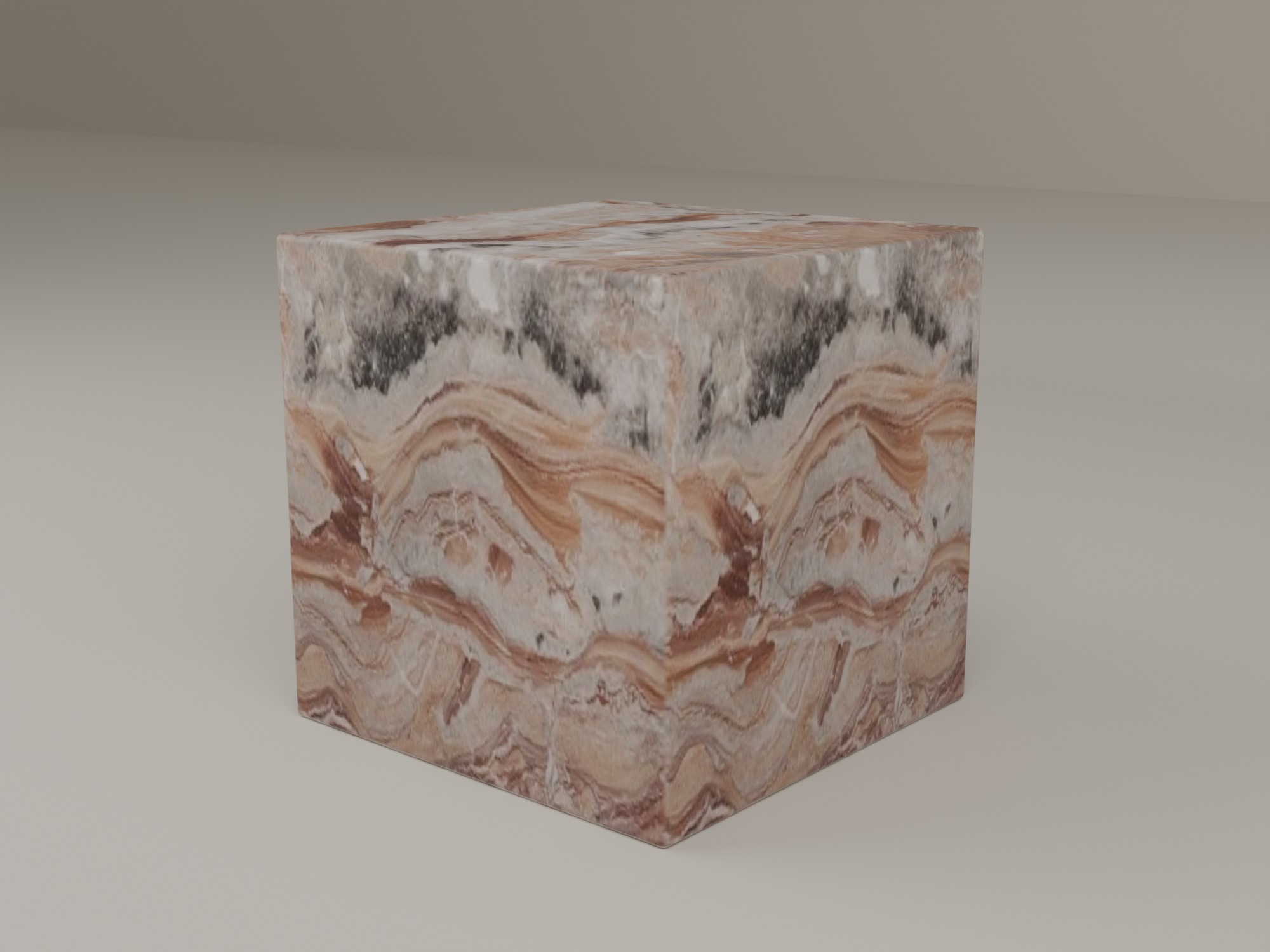 Plinth Side Table in Arabescato Orobico Rosso