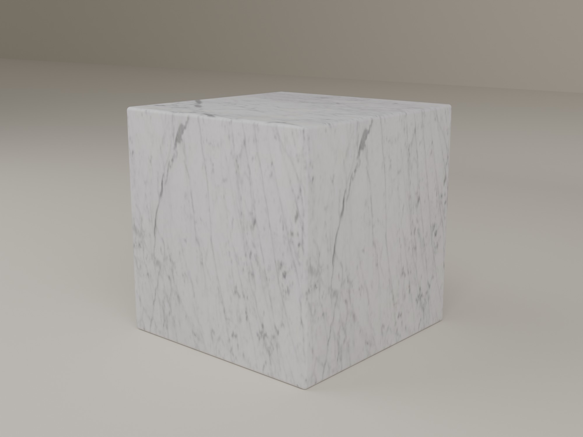 Plinth Side Table in Bianco Carrara
