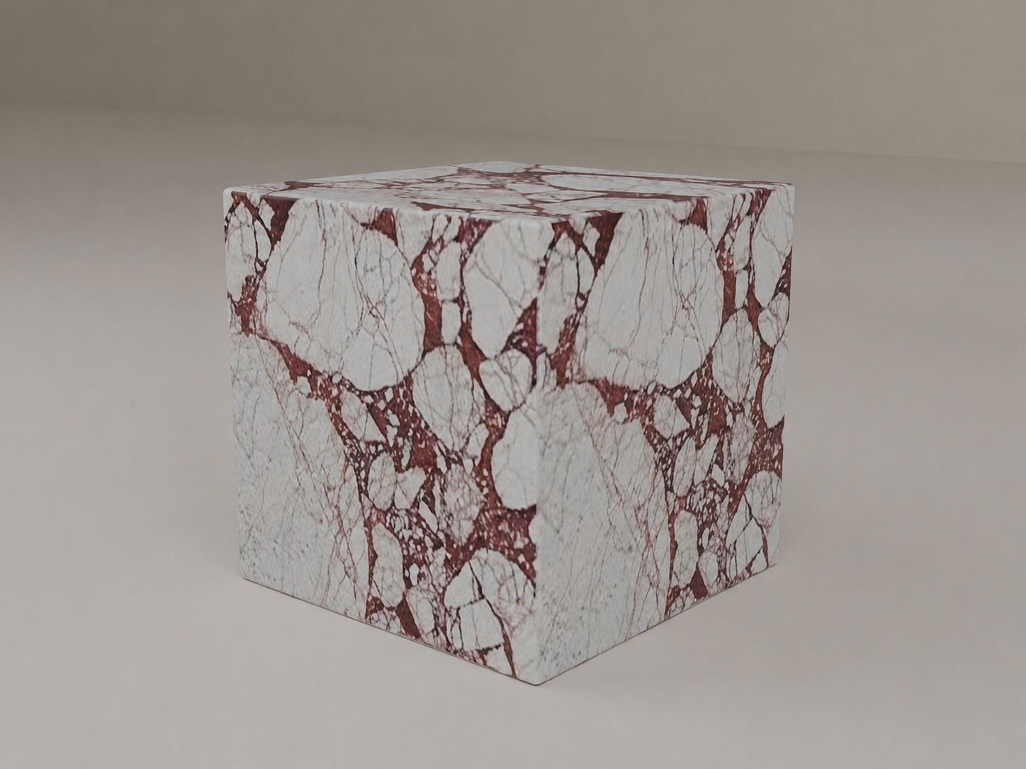 Plinth Side Table in Bulgari Red