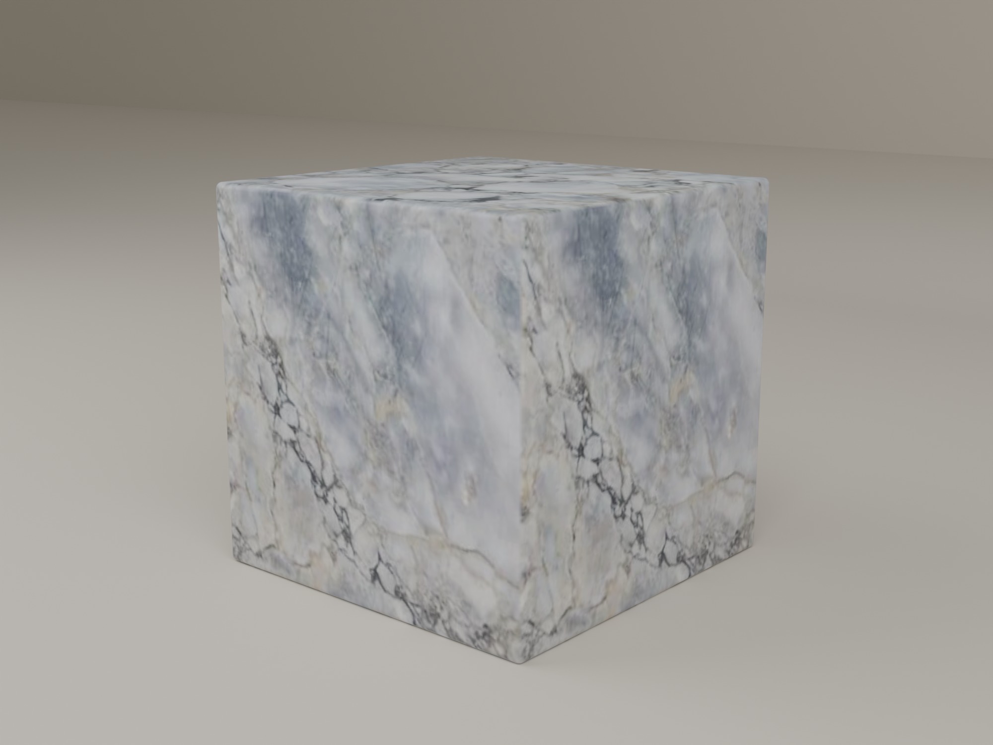 Plinth Side Table in Calacatta Blue