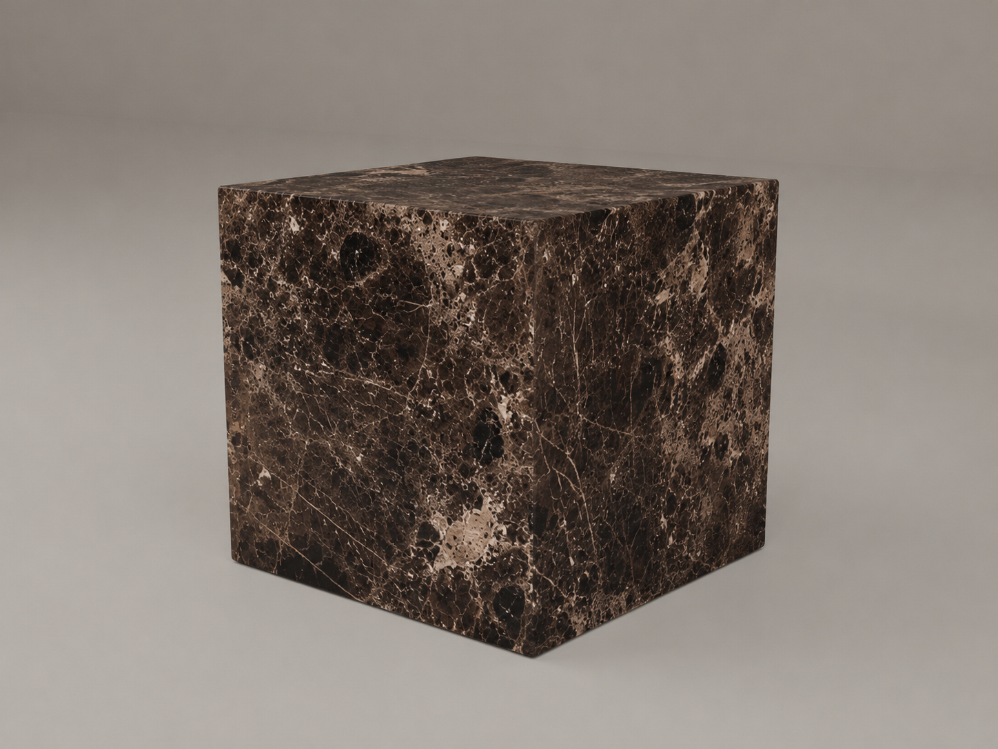 Plinth Side Table in Dark Emperador