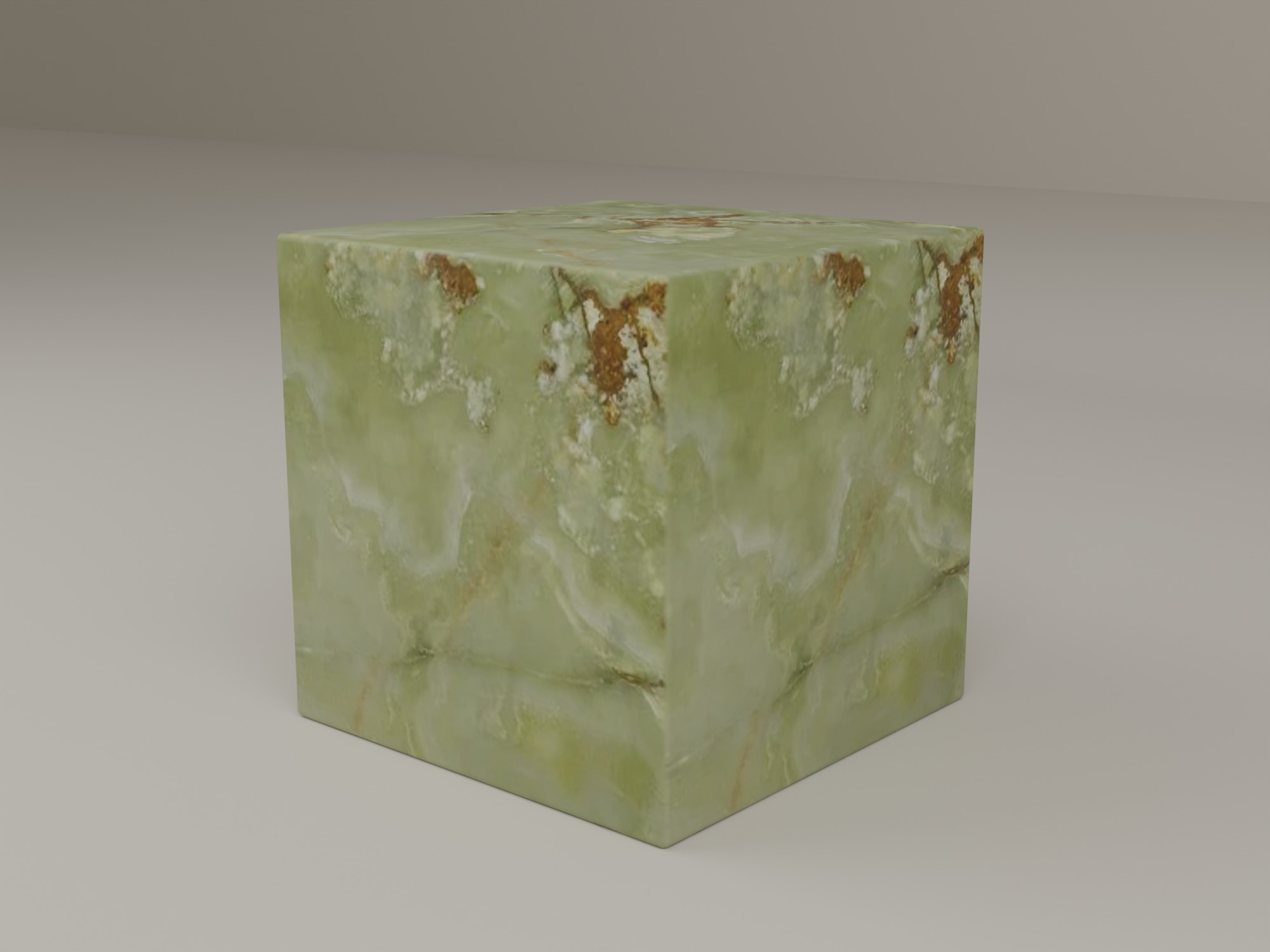 Plinth Side Table in Green Onyx