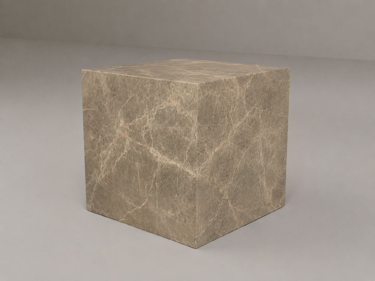 Plinth Side Table in Light Emperador