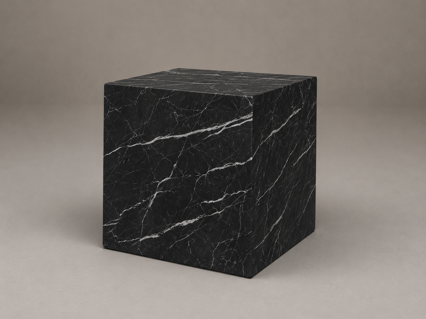 Plinth Side Table in Nero Marquina
