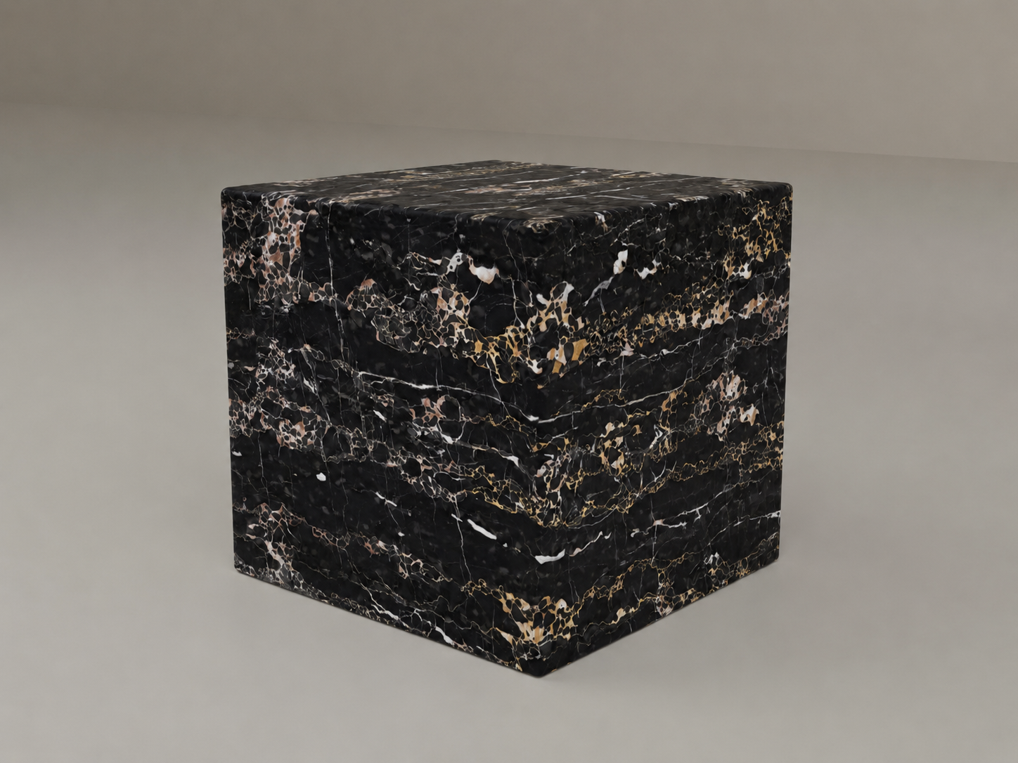 Plinth Side Table in Nero Portoro