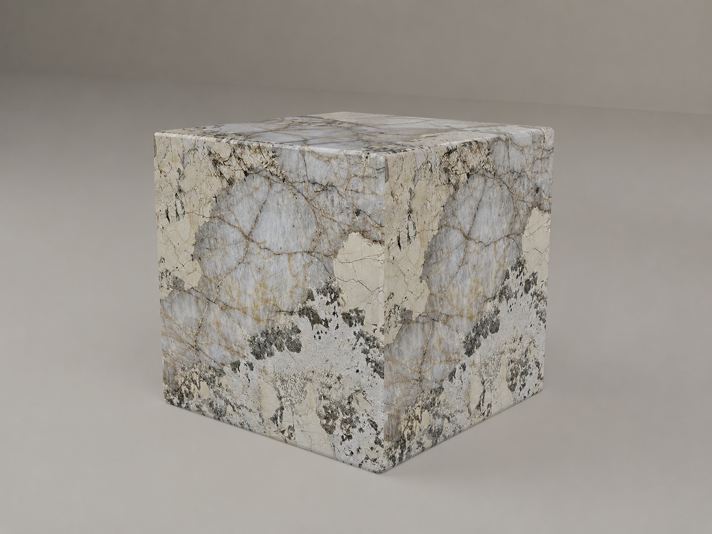 Plinth Side Table in Patagonia Quartzite