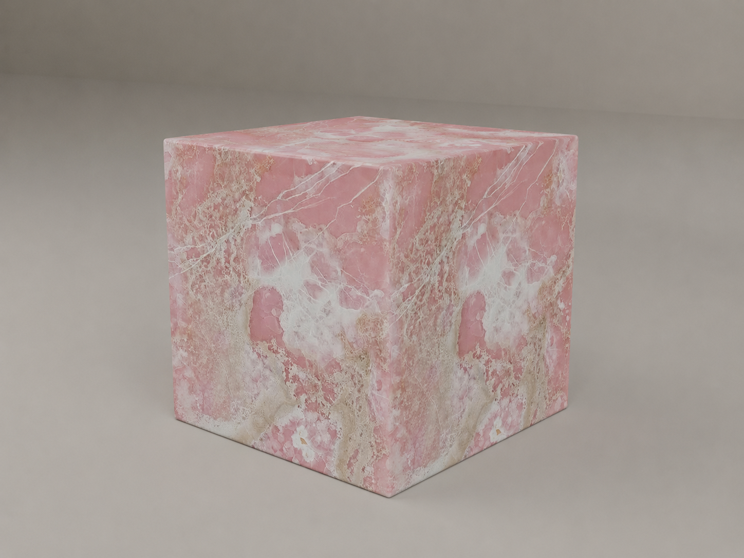 Plinth Side Table in Pink Onyx