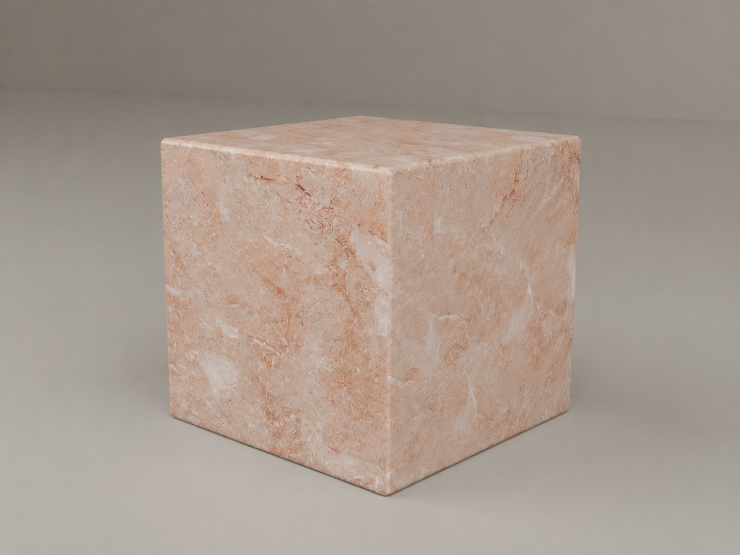 Plinth Side Table in Rose Cream