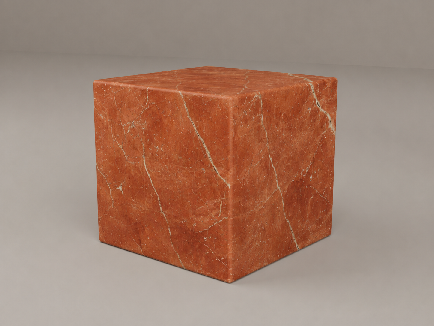 Plinth Side Table in Rosso Alicante