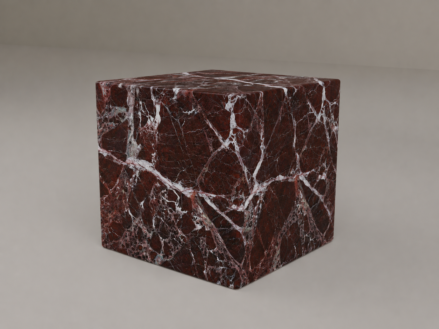 Plinth Side Table in Rosso Levanto