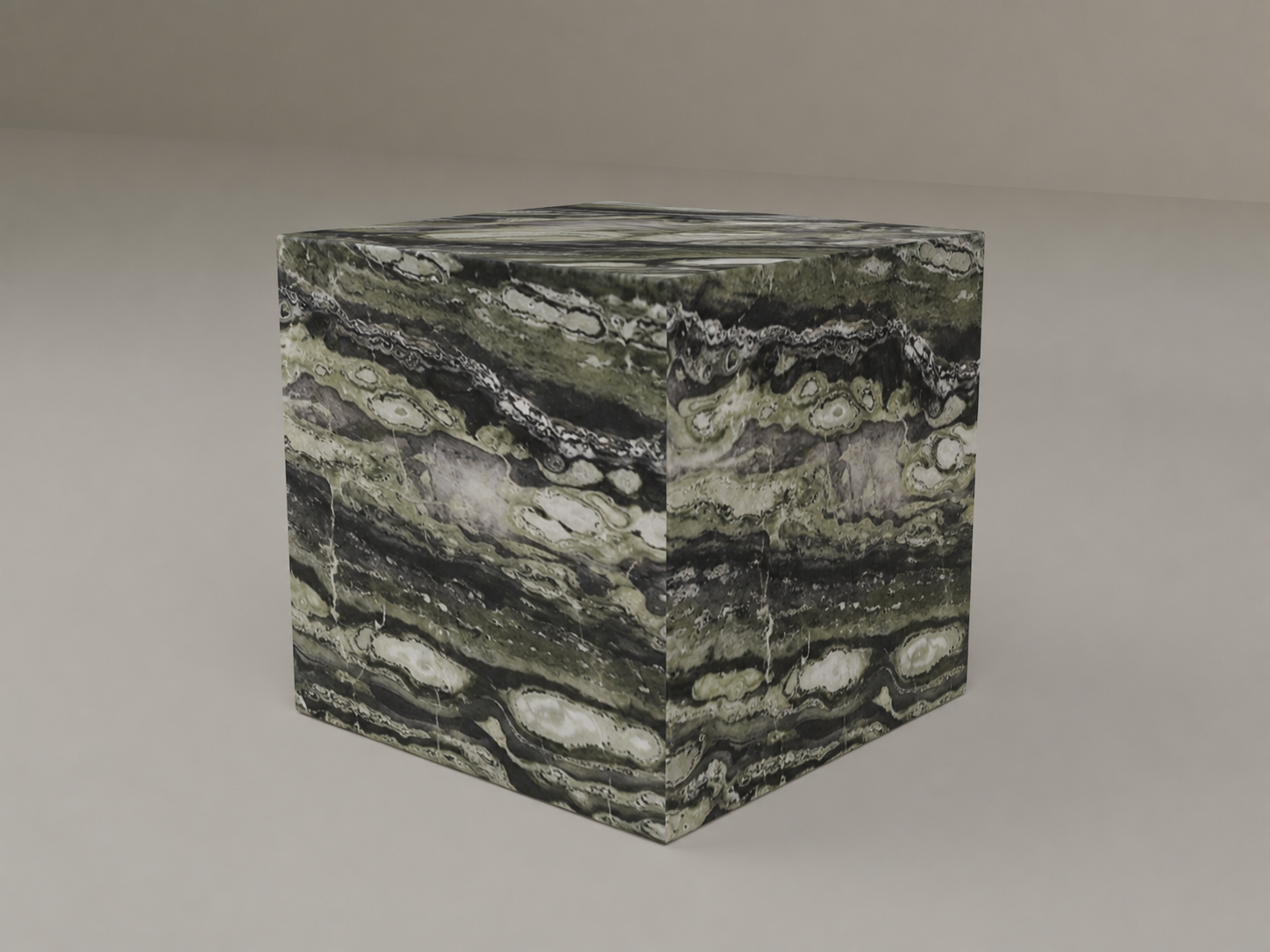Plinth Side Table in Twilight Green