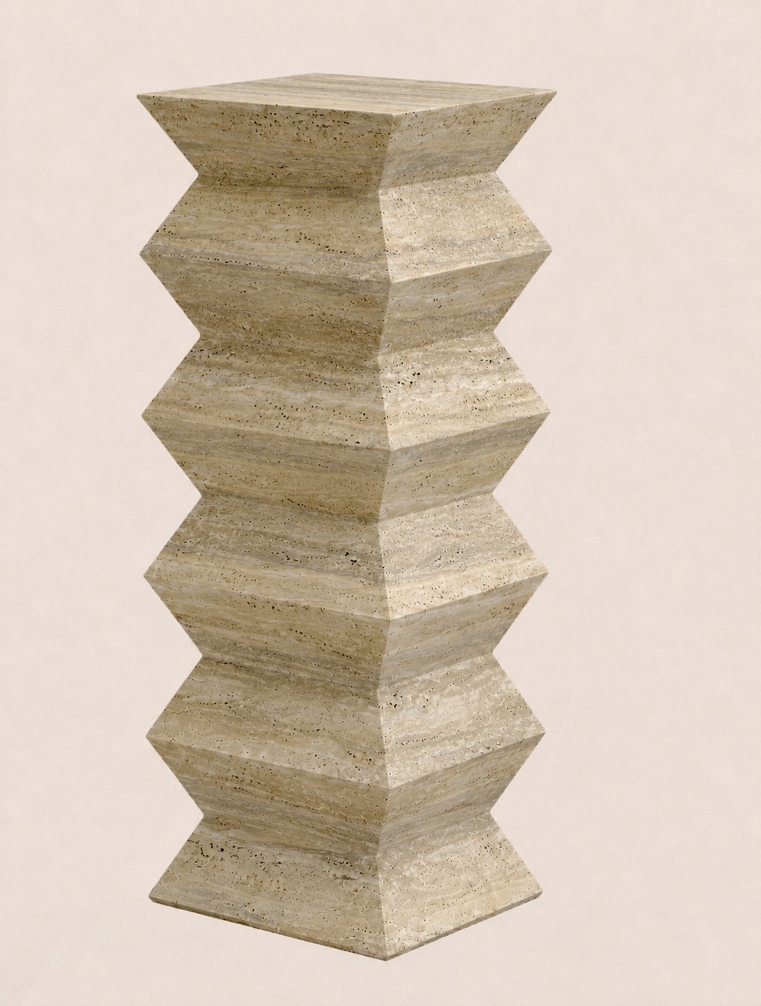 Stack Pedestal in Beige Travertine