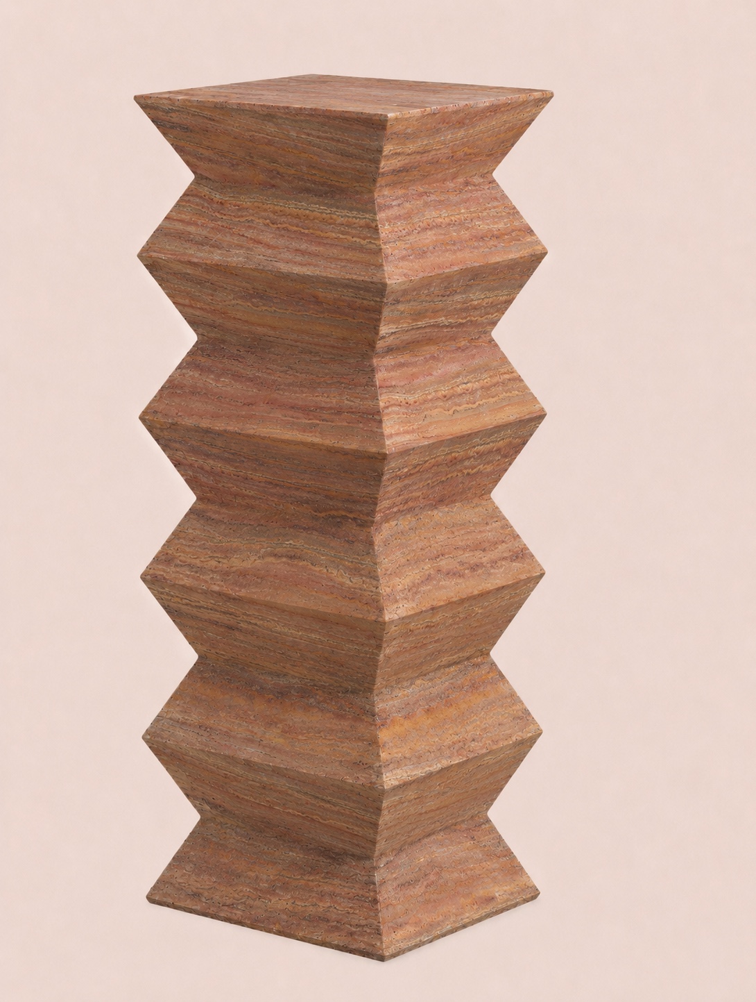 Stack Pedestal in Red Travertine