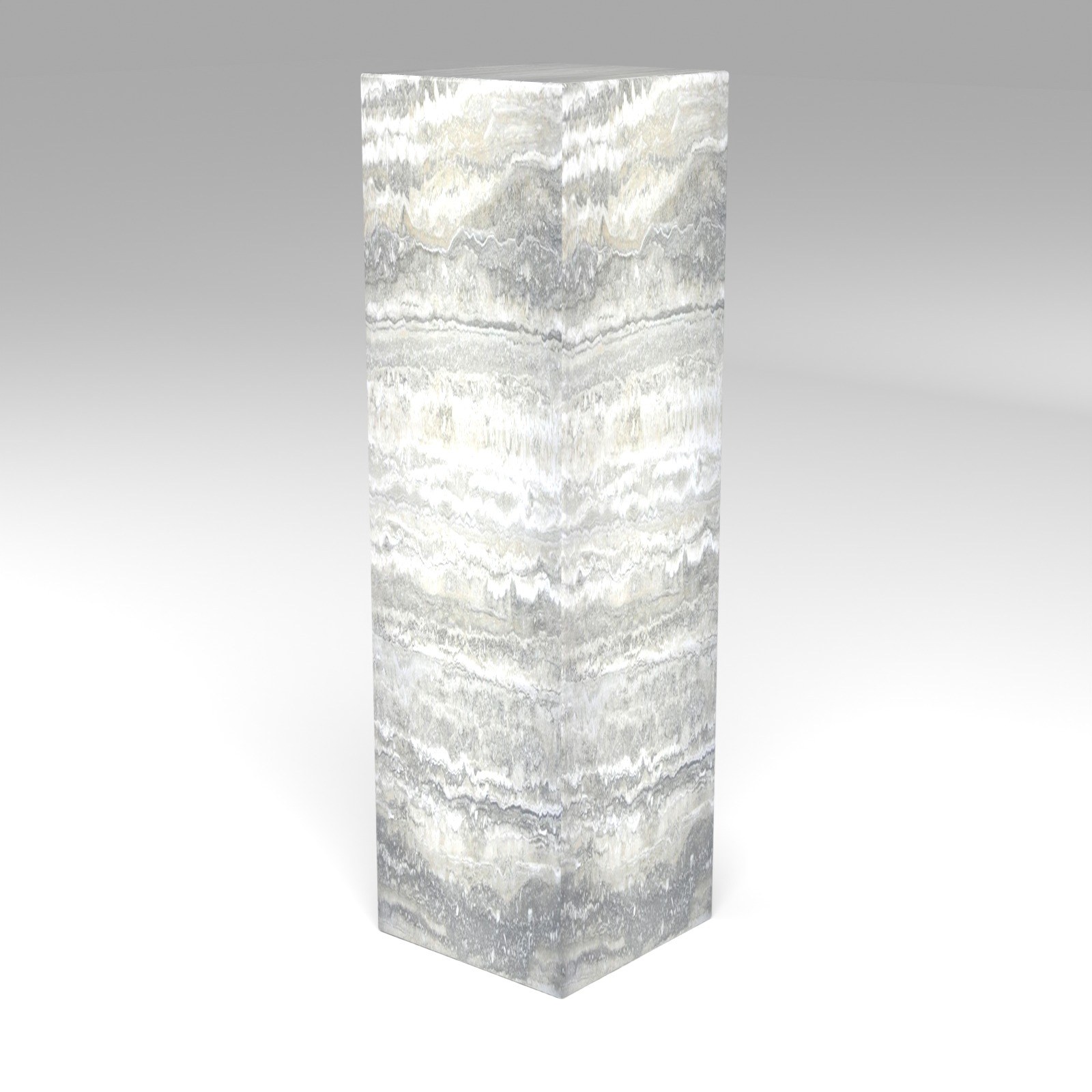 Display Plinth in Silver Travertine