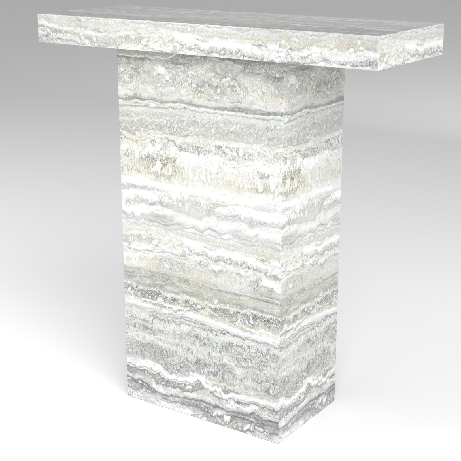 Terra Console Table in Silver Travertine