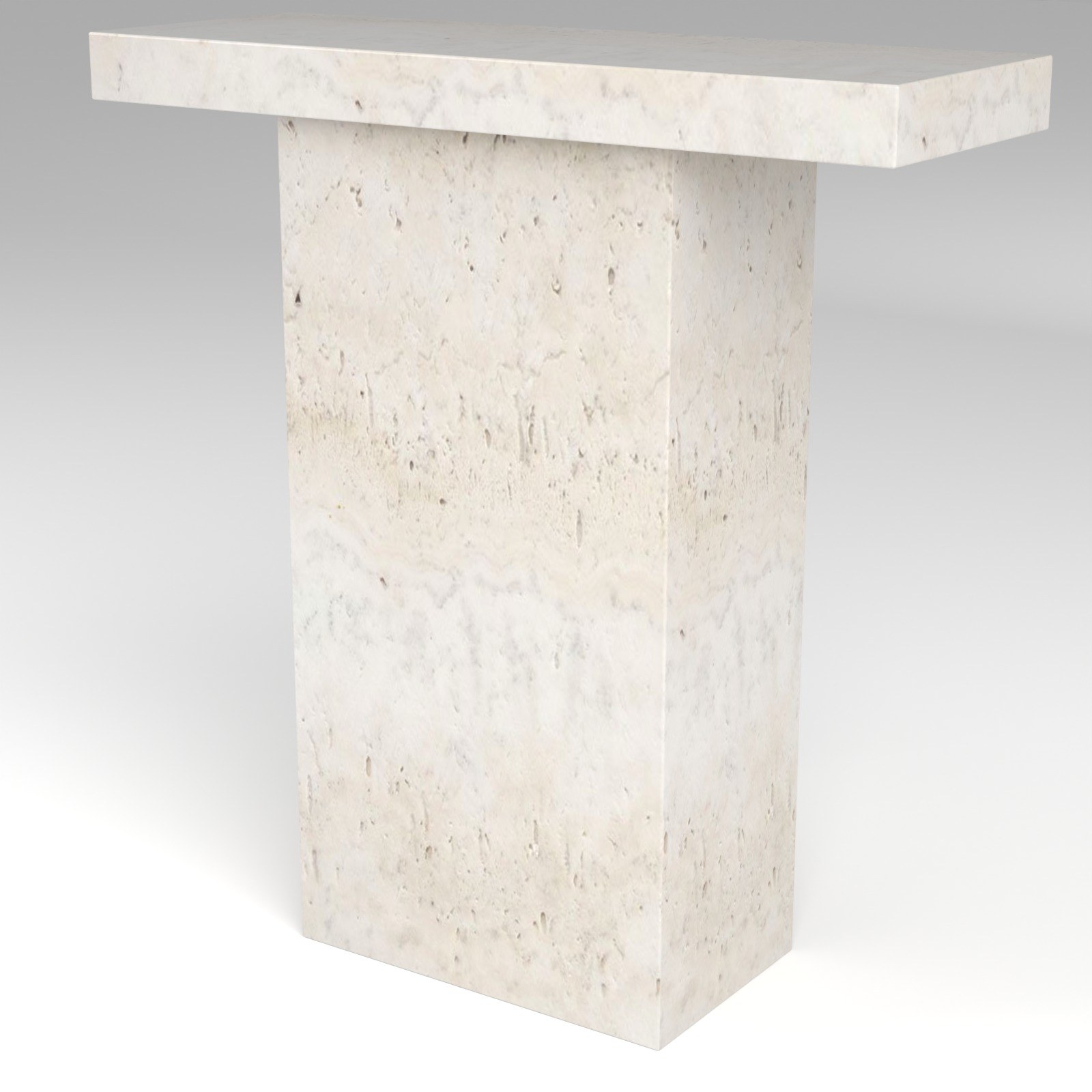 Terra Console Table in Super White Travertine