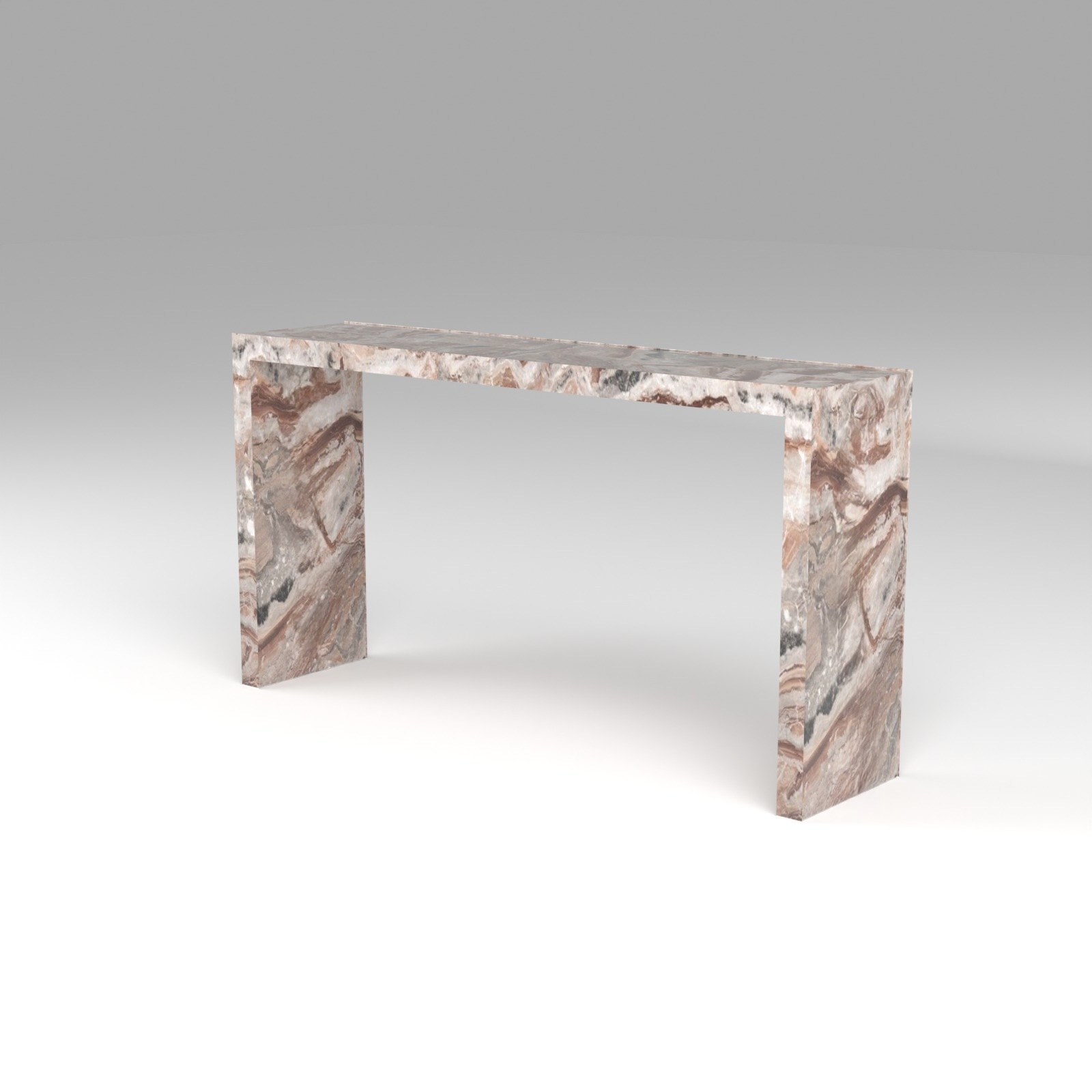 Waterfall Console Table in Arabescato Orobico Rosso
