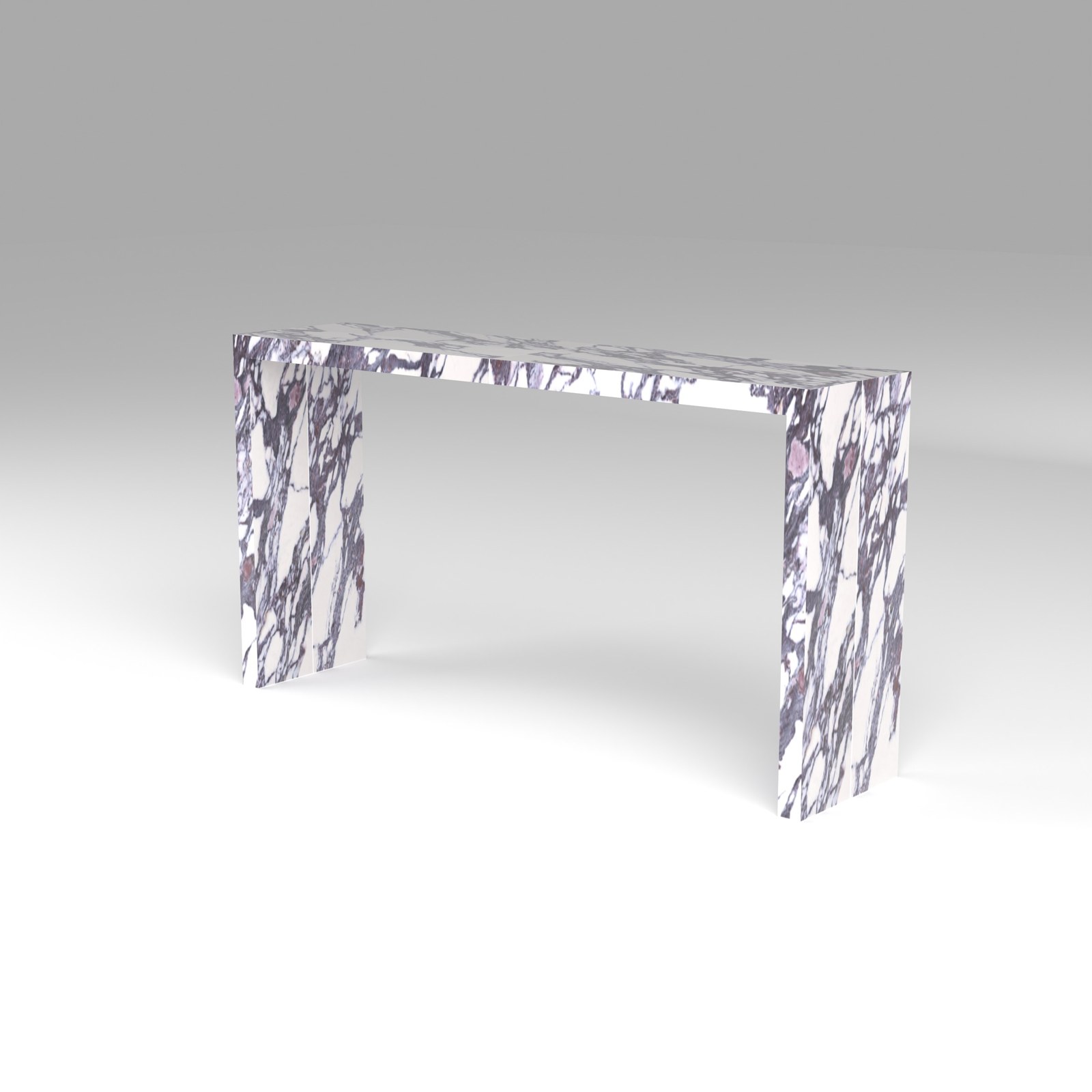 Waterfall Console Table in Asia Calacatta Viola
