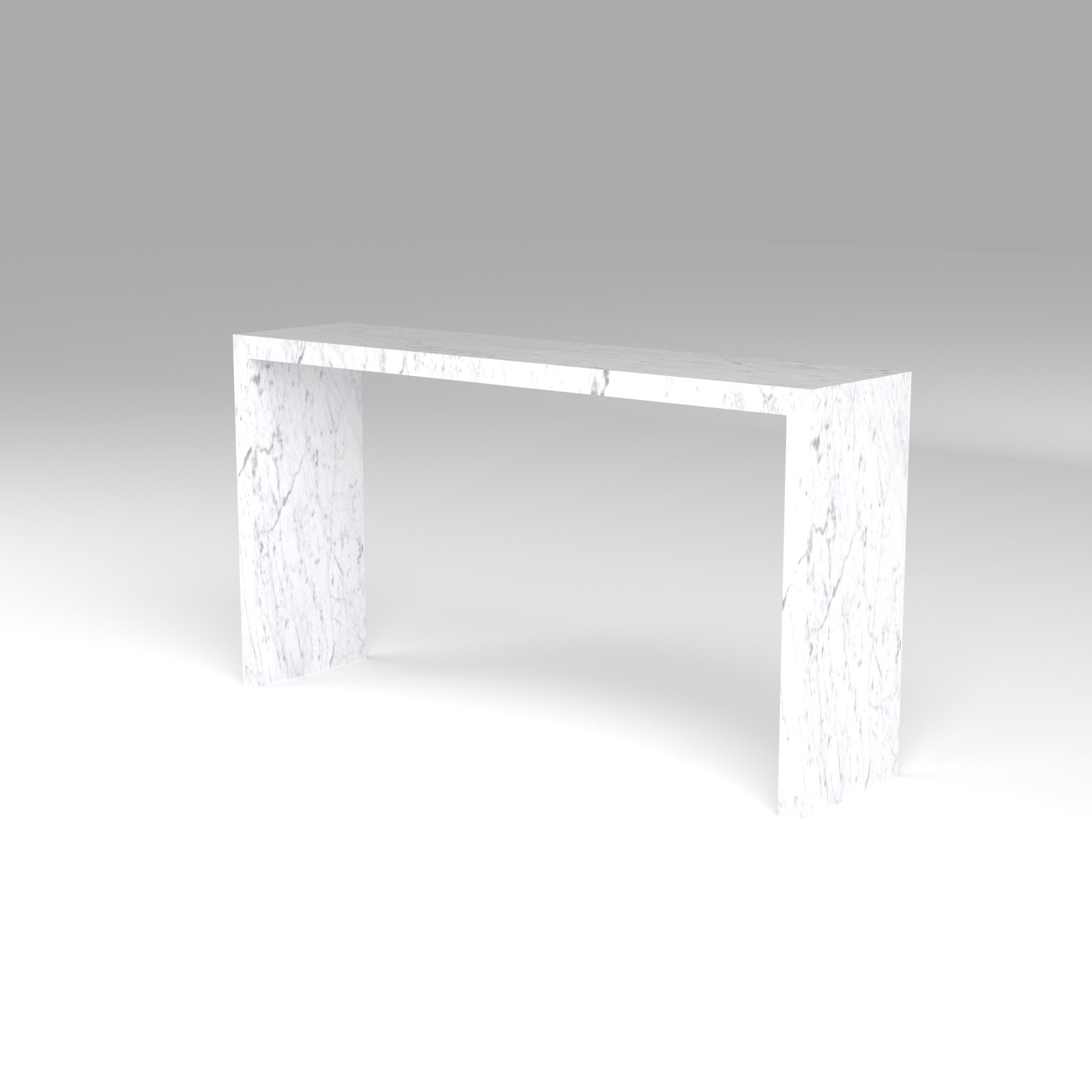 Waterfall Console Table in Bianco Carrara