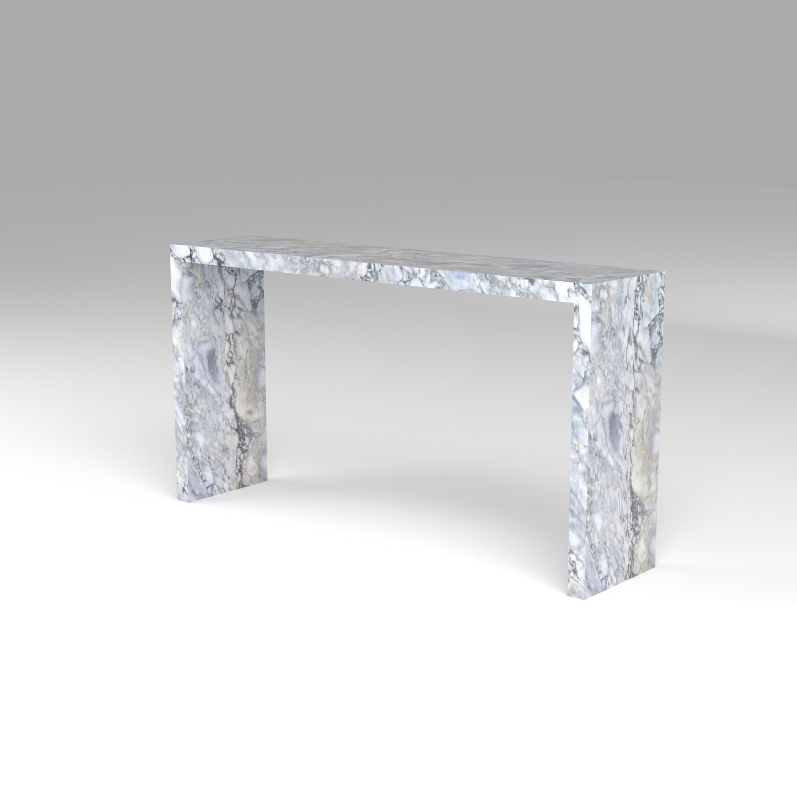 Waterfall Console Table in Calacatta Blue