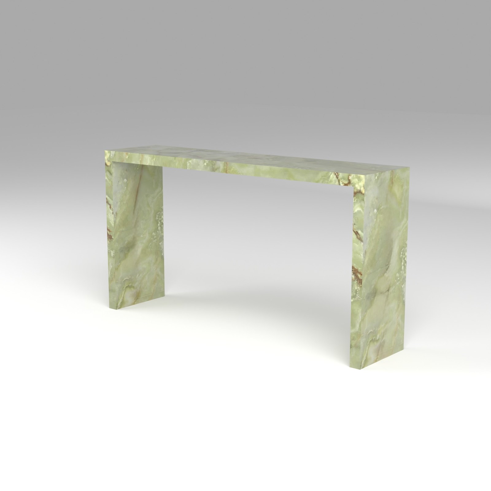Waterfall Console Table in Green Onyx