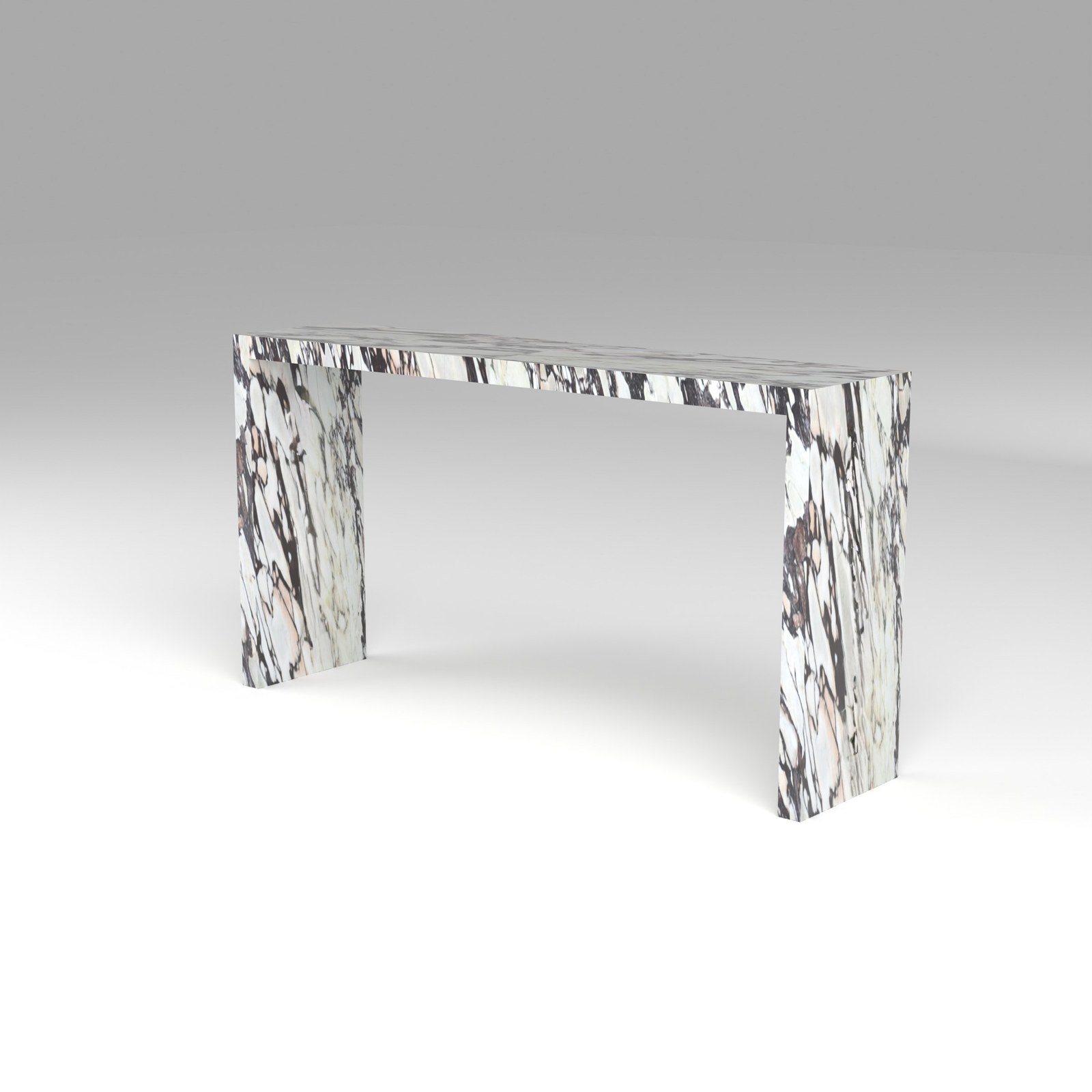 Waterfall Console Table in Italian Calacatta Viola