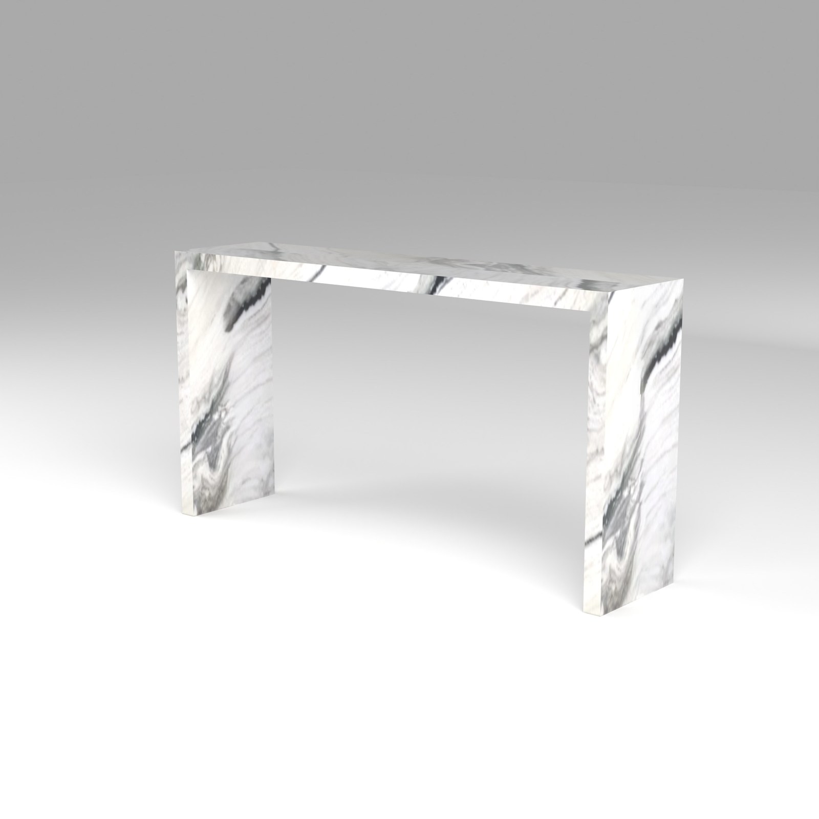 Waterfall Console Table in Panda White