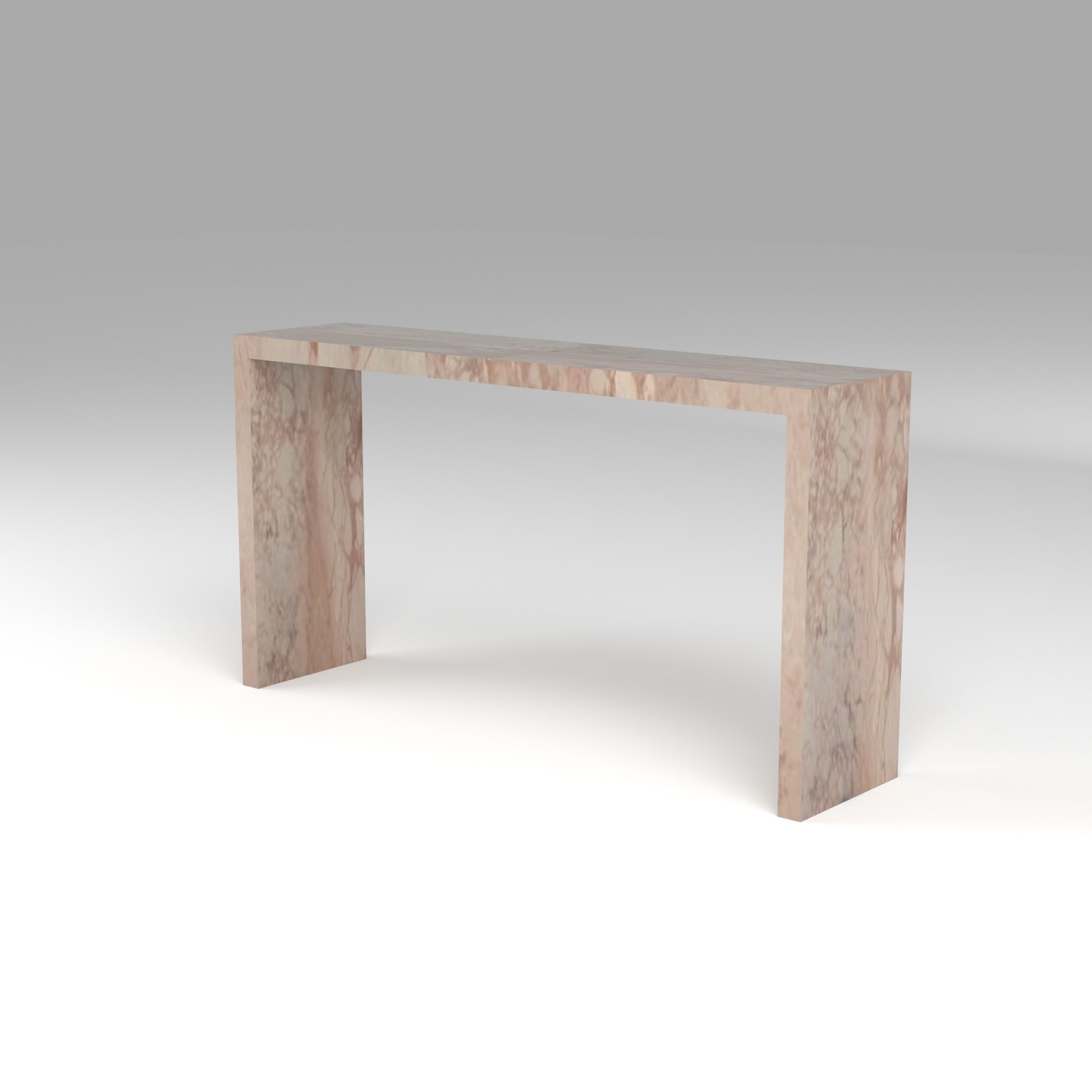 Waterfall Console Table in Rose Cream
