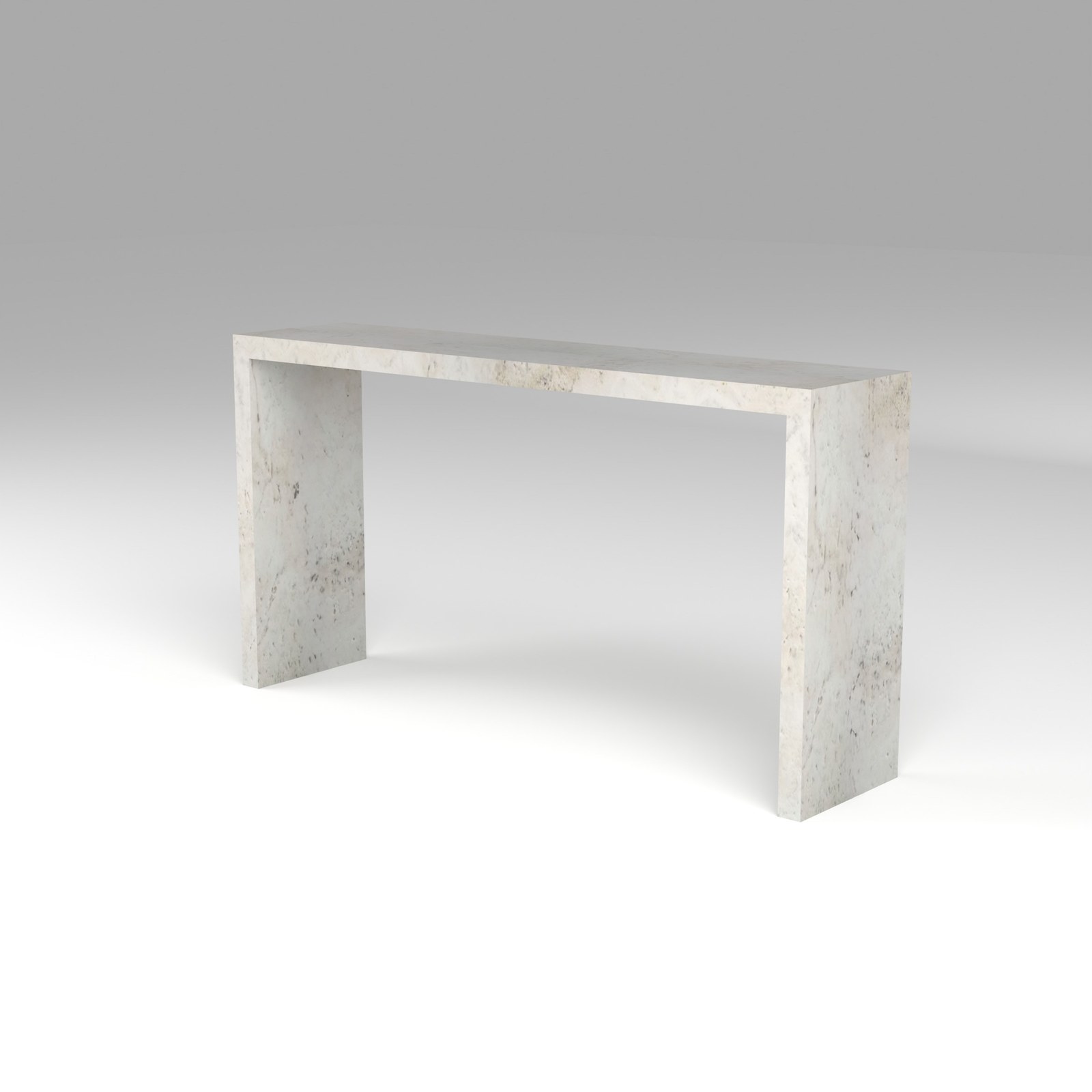 Waterfall Console Table in Super White Travertine